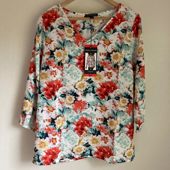 New Mario Serrani women’s floral top - Picture 1 of 7
